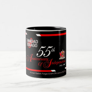 Edit Year of Anniversary of Independence T&T Two-Tone Coffee Mug
