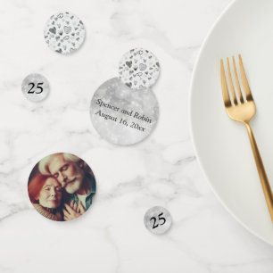 Editable 25th Silver Anniversary Confetti