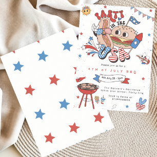 Editable 4th of July BBQ Invitation Template Retro
