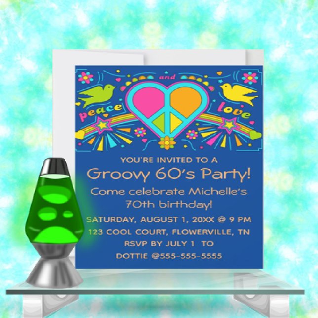 Editable 60'S Groovy Birthday Party Invitation (Creator Uploaded)