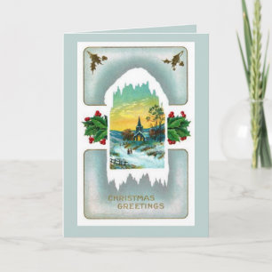 Editable A Church in Winter Holiday Card