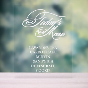 Editable acrylic food menu sign