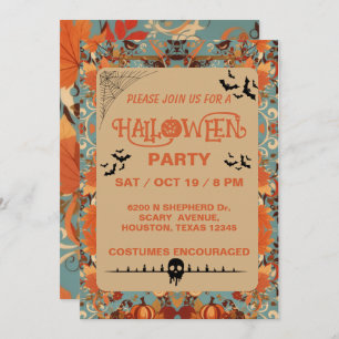 Editable Adult Halloween Party Invitation
