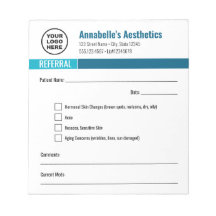Editable Aesthetics Referral Notepad