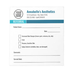 Editable Aesthetics Referral Notepad