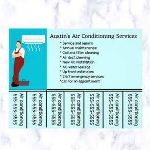 Editable Air Conditioning Service Phone Number Flyer
