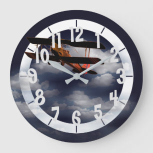 Editable Airplane Large Clock