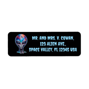 Editable Alien Being Return Address Label