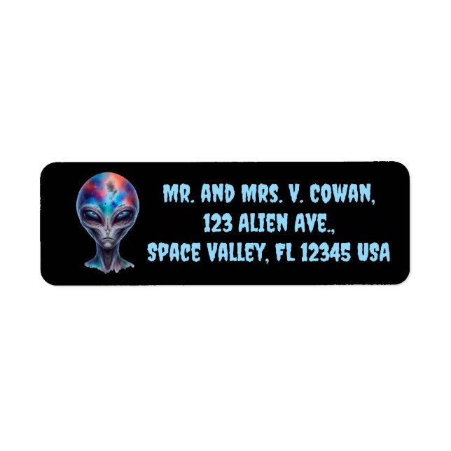 Editable Alien Being Return Address Label (Front)