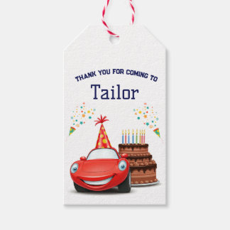 Editable and Printable Design Cars-Themed Gift Tags