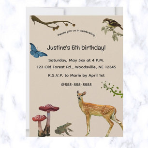 Editable Animals in the Forest Invitation
