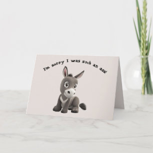 Editable Apologizing Donkey Card