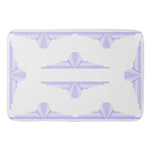 Editable Art Deco Pattern in Lilac Bath Mat