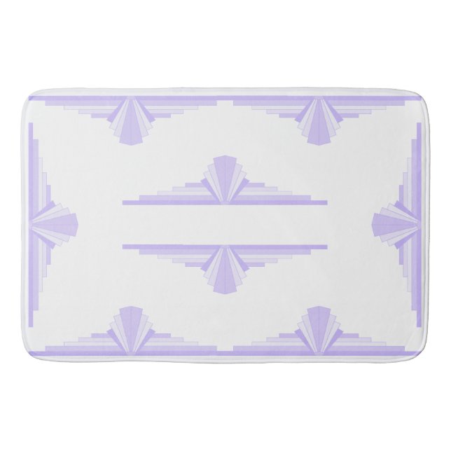 Editable Art Deco Pattern in Lilac Bath Mat (Front)