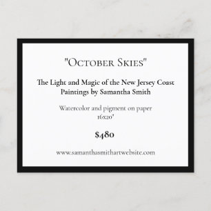 Editable Art Exhibition Display Cards Art Labels