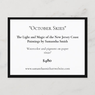 Editable Art Exhibition Display Cards Art Labels