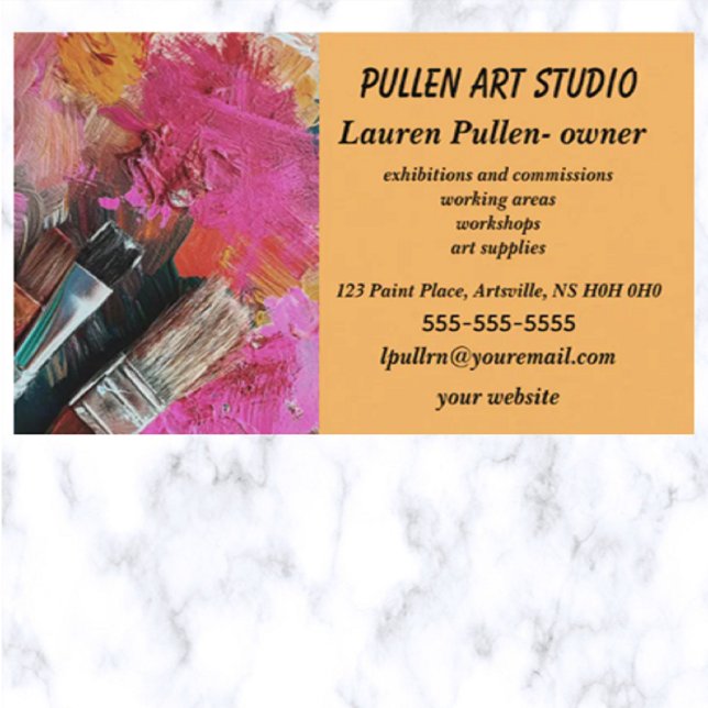 Editable Art Studio Business Card (Creator Uploaded)