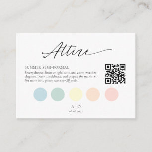 Editable Attire/Dress Code QR Color Palette Card