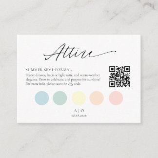 Editable Attire/Dress Code QR Color Palette Card