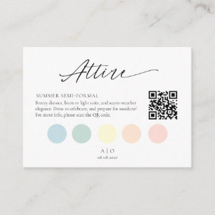 Editable Attire/Dress Code QR Colour Palette Enclosure Card