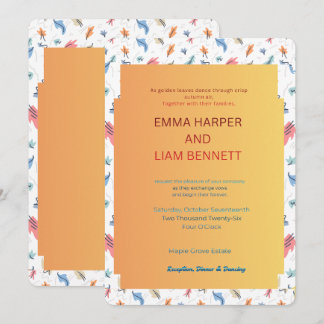 Editable Autumn Leaves Wedding Invitation | Person
