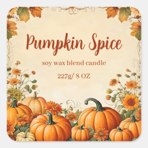 Editable Autumn Pumpkin Spice  Square Sticker