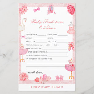Editable Baby Prediction and Advice Baby Shower