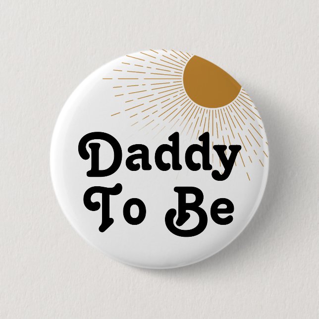 Editable Baby Shower Daddy To Be 6 Cm Round Badge (Front)