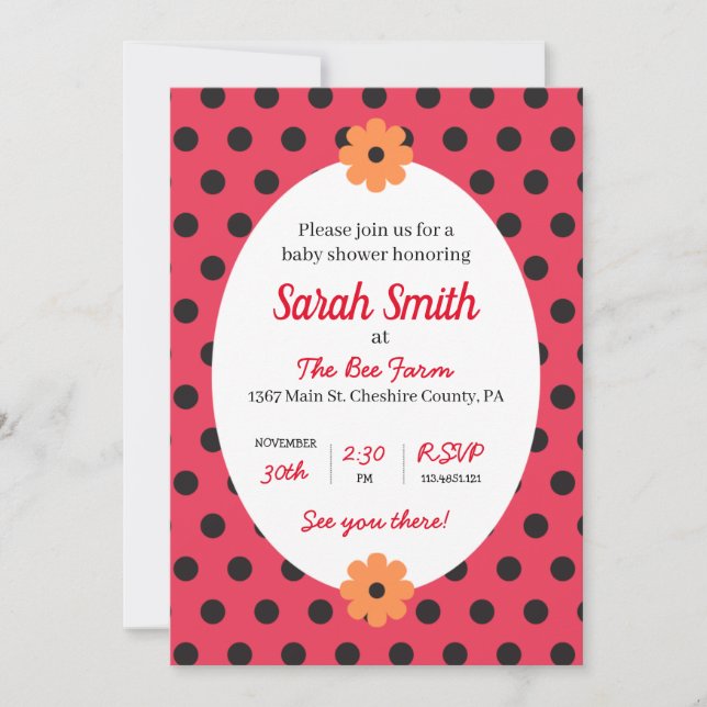 Editable Baby Shower Invitation For Girl (Front)