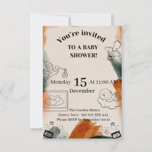 Editable Baby Shower Invite Minimalist Pacifier
