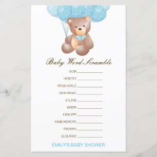 Editable Baby Word Scramble with Answer