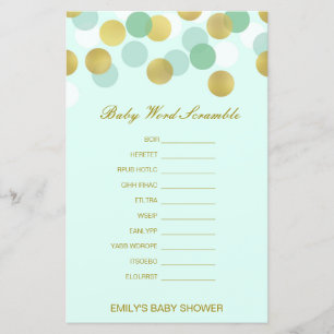 Editable Baby Word Scramble with Answer