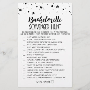 Editable Bachelorette Scavenger Hunt game