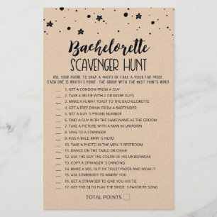 Editable Bachelorette Scavenger Hunt game