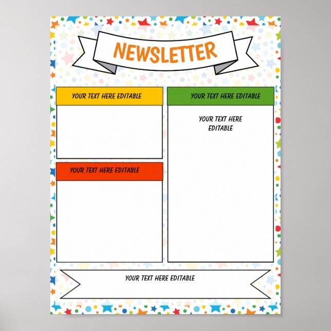 Editable Back to School Newsletter Template Poster (Front)