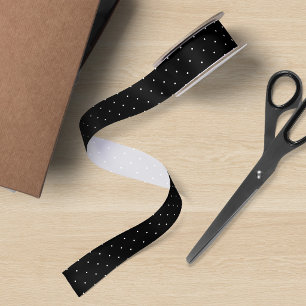 Editable Background Colour and White Polka Dot Satin Ribbon