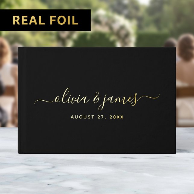 Editable Background Colour Calligraphy Wedding Guest Book (Creator Uploaded)