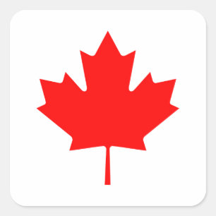 Editable Background Colour, Canada Flag Souvenir Square Sticker