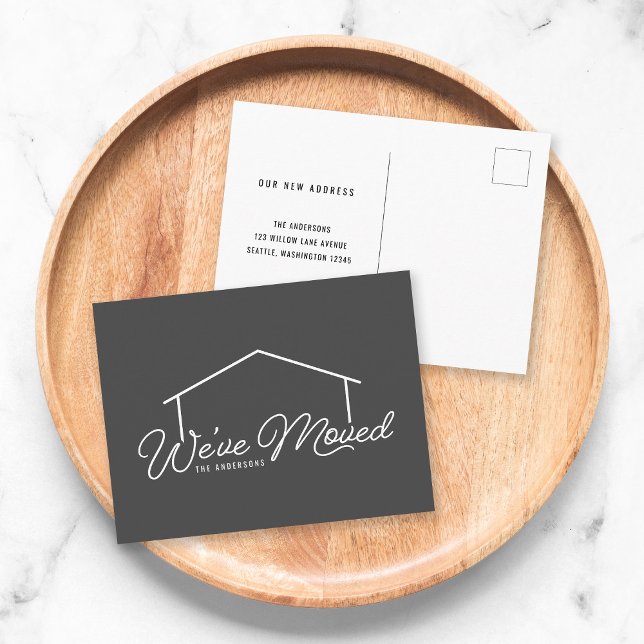 Editable Background Colour House We've Moved Postcard (Creator Uploaded)