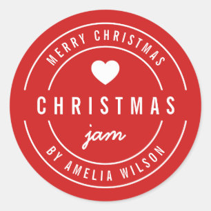 EDITABLE Background Colour Merry Christmas Jam Classic Round Sticker