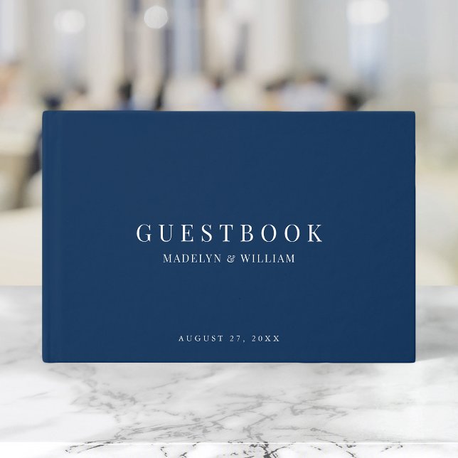 Editable Background Colour Modern Classic Wedding Guest Book (Creator Uploaded)