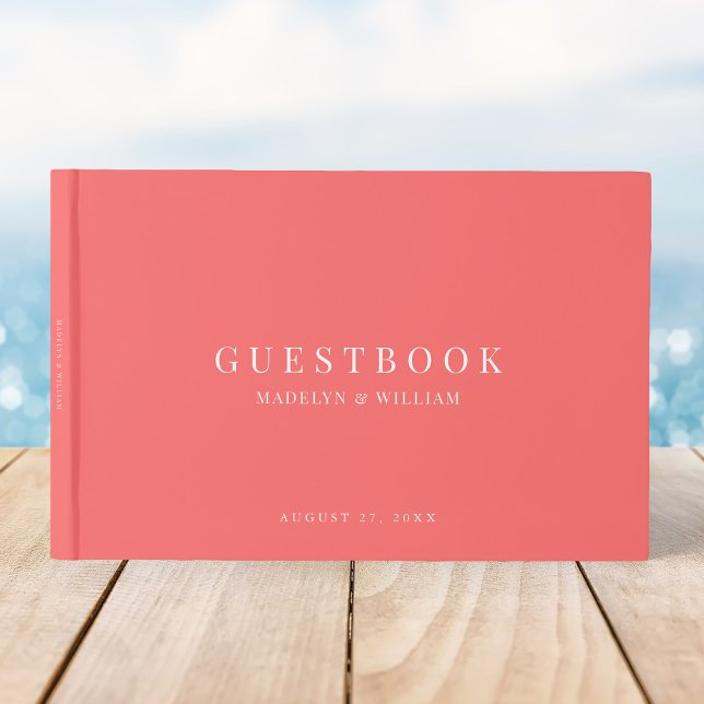 Editable Background Colour Modern Classic Wedding Guest Book (Creator Uploaded)