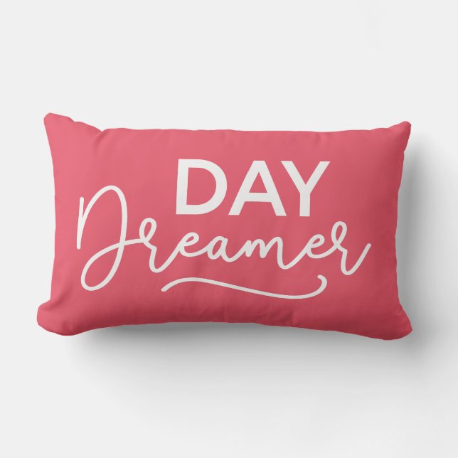 Editable Background Colour Modern Day Dreamer Lumbar Cushion (Front)