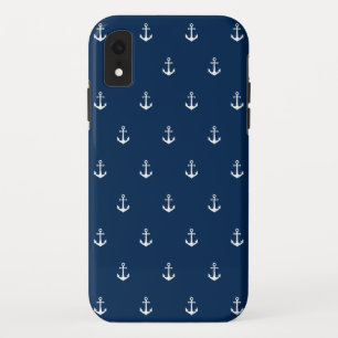 Editable Background Colour Nautical Anchor iPhone XR Case