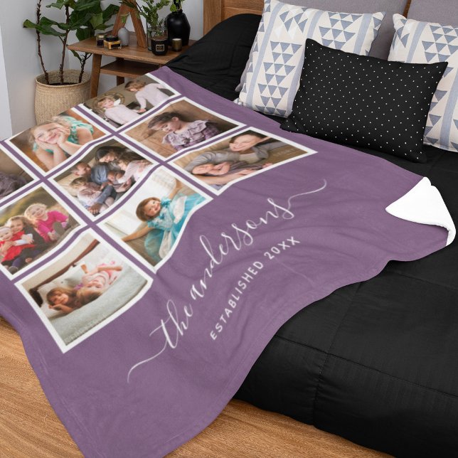 Editable Background Colour Photo Collage Script Fleece Blanket (Creator Uploaded)