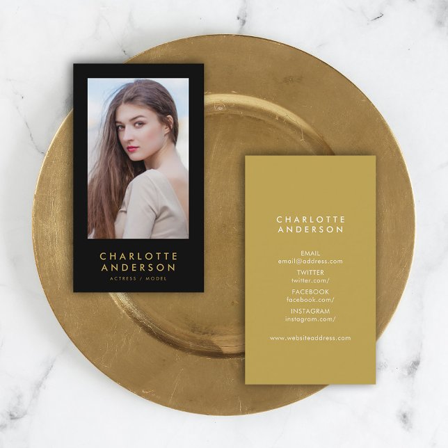 Editable Background Colour Profile Headshot Photo Business Card (Creator Uploaded)