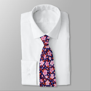 Editable Background Colour Sakura or Cherry Flower Tie