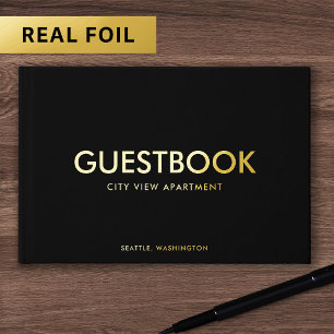 Editable Background Colour Sans Serif Modern Guest Book