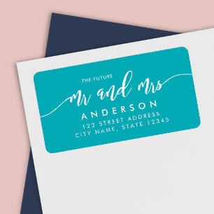 Editable Background Colour Script Future Mr & Mrs Label