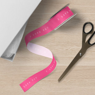 Editable Background Colour Typewriter I Love You Satin Ribbon